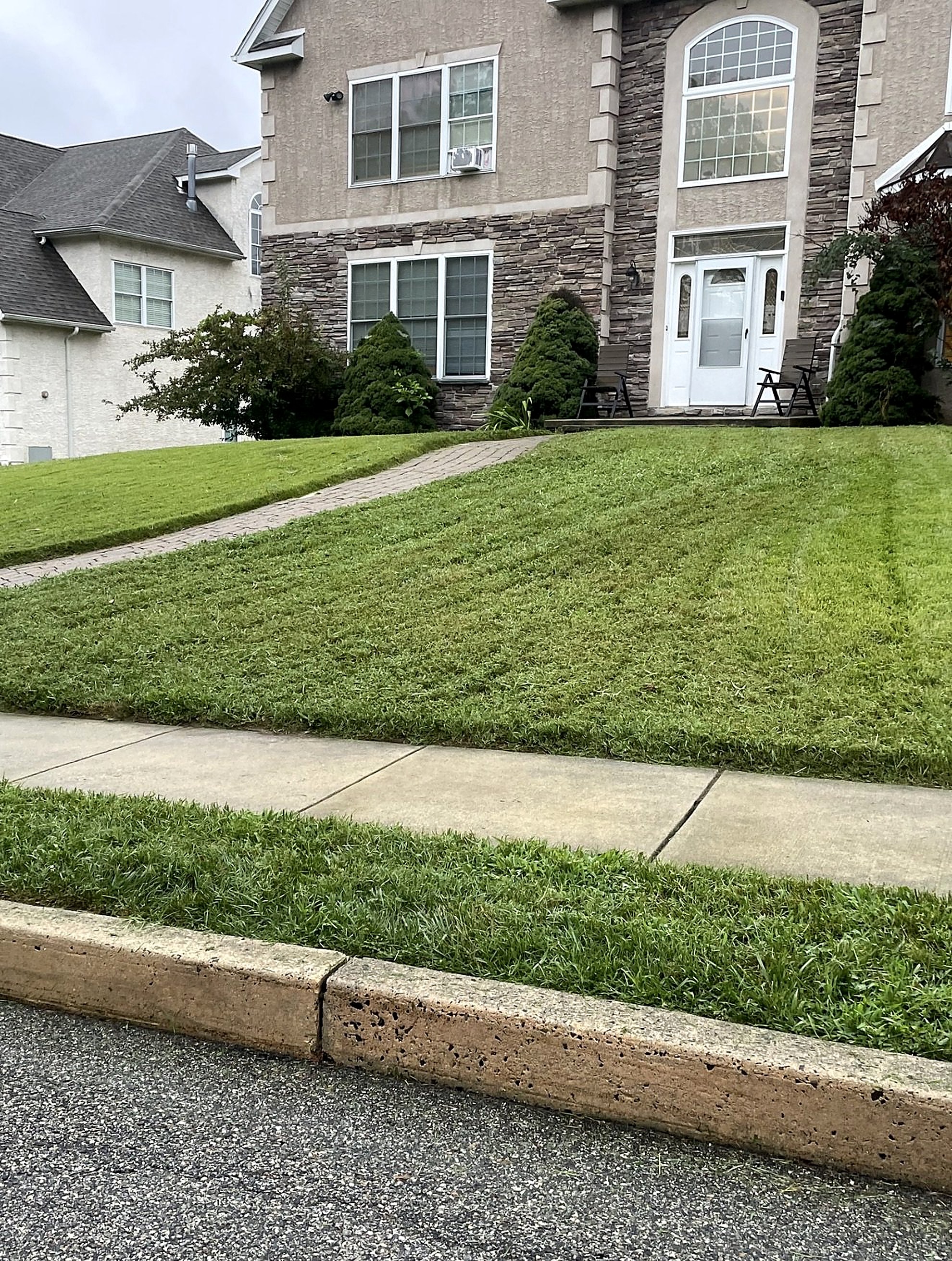 Clean cut front lawn